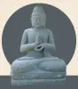  Product image 1 of the product “Seated Buddha Dharmachakra, 206 cm Height, Basanite, Natural Green ”