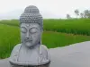  Product image 1 of the product “Arjun - Plaque Buddha Head, 21.5cm Height | cast stone ”