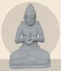  Product image 1 of the product “Seated Dewi Sri, position chakra turning the wheel, 76 cm high riverstone grey, modell with sativa ”