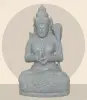  Product image 1 of the product “Seated Dewi Sri, position chakra turning the wheel, 73cm high riverstone grey, model with sativa. There is a stone eye on the left temple. ”