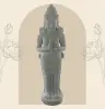  Product image 1 of the product “Standing Dewi Sri, position greetings turning the wheel , 170 cm high riverstone grey ”