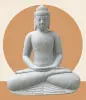  Product image 1 of the product “Seated Buddha, Borobudur style made of Riverstone in Dhyana position - gesture of meditation, H.102 cm, natural. ”
