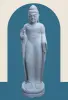  Product image 1 of the product “Standing Buddha with floral carving, Abudaya position. 44 x 31 x 154cm. Natural stone (river stone), stonemasonry ”