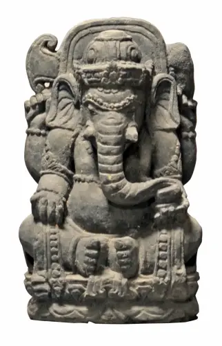 Product image of the product “Ganesha with relief on the back, about 50 cm, natural stone, handmade, antique finish ”