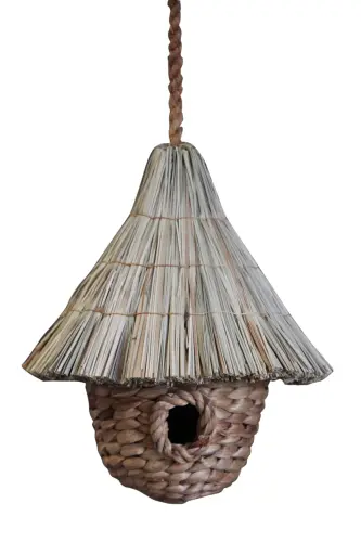 Product image of the product “Birdhouse, waterhyazinthm Straw, Cocosrope M 25x25x33 cm ”
