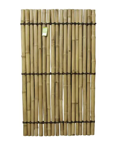 Product image of the product “Bamboo Element Surabaya, rigid, lacquered, yellow, with decoratice coconut rope. 120 cm Height ”