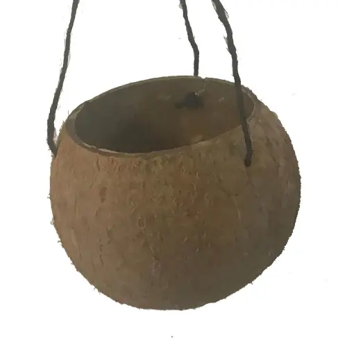 Product image of the product “High natural coconut bowl flower pot with  string ”