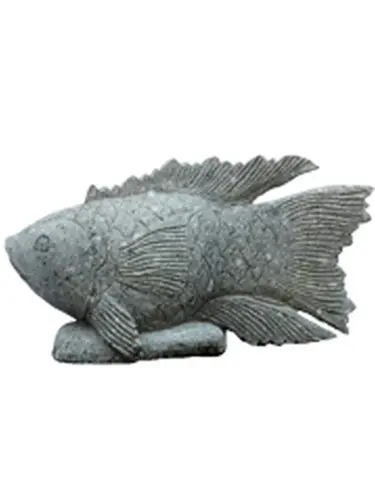 Product image of the product “Lucky“ Fish on base, 65 cm L | Natural stone (Basanit), stonemasonry ”