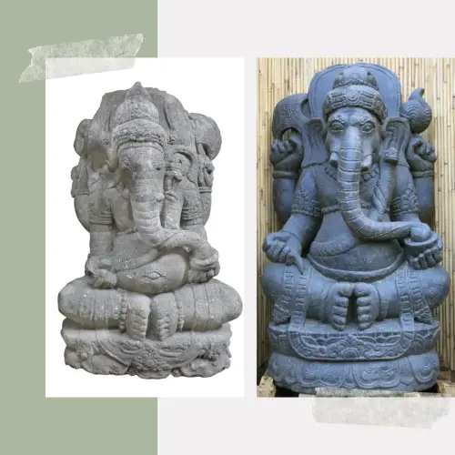 Product image of the product “Ganesh with Relief at the backside, in the sizes from 40cm to 120cm. Natural and Antique finish ”