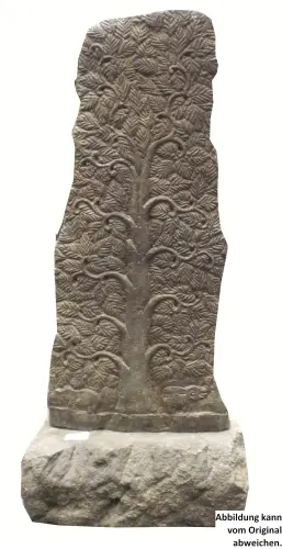 Product image of the product “Tree relief motif on both sides (2 pieces), 170 cm H | Natural stone (Basanit), stonemasonry ”