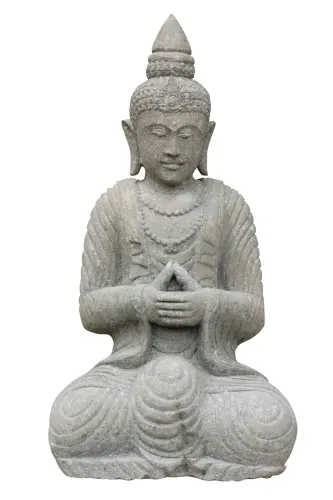 Product image of the product “Sitting Buddha, Thai style,          90cm height, natural stone (Basanite), stonemasonry ”