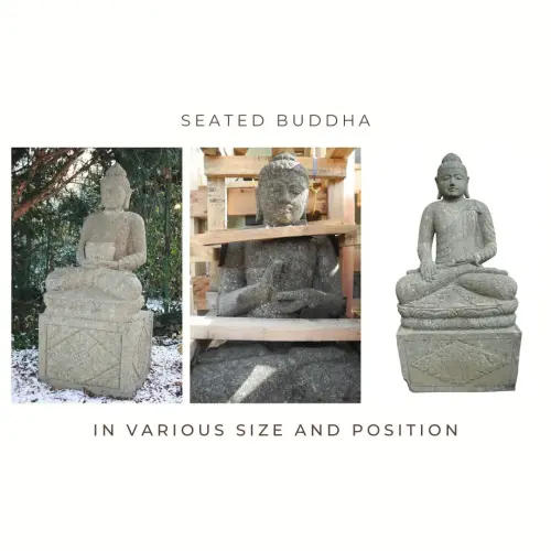 Product image of the product “Sitting Buddha (lotus seat) on pedestal, 85cm height Folded hands (A) | 85 cm”
