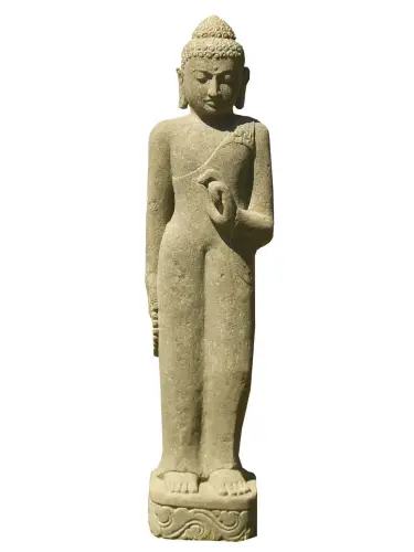 Product image of the product “Sitting Buddha - Thai style with symbolized flame on the head, in the sizes from 100cm to 200cm, Natural finish ”