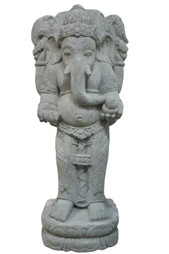Product image of the product “Standing Ganesh, in the sizes from 70cm to 150cm , natural stone (Basanite)-stonemasonry, Natural finish ”