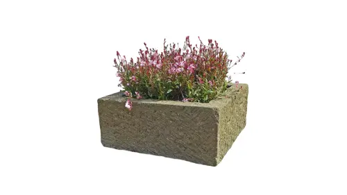 Product image of the product “Trough, rectangular, bossed outer surface, 60x30x30 cm natural stone (Basanit), ”