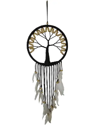Product image of the product “Dreamcatcher, tree of life in black, in the sizes from 12cm to 27cm- Natural wooden Peals ”