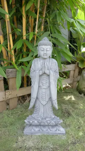 Product image of the product “Jagan - Standing Buddha, Namaskara, 82cm H | cast stone ”