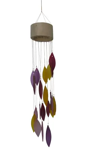 Product image of the product “windchime spiral, hanger bamboo tube, glass shape leaves, diameter bamboo, Red ”