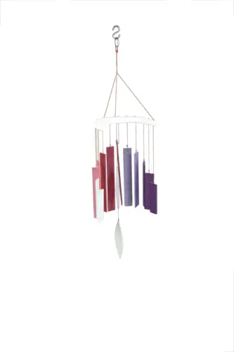 Product image of the product “Windchime half moon, Glass with rectangle shape, color in purple pink, ”