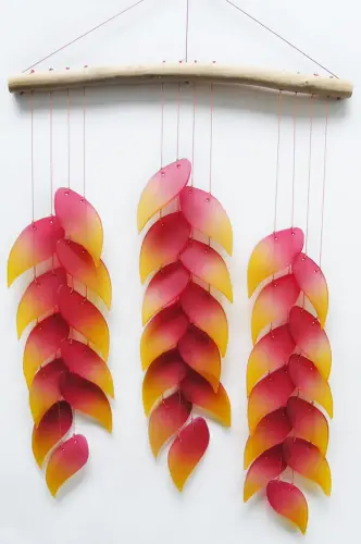 Product image of the product “Glass wind chime Heliconia, Driftwood & recycled Glass, 43 cm H ”