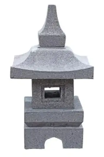 Product image of the product “Japanese garden lantern, model „Yukimi Gata“, 35 cm height, natural stone (Andesite) ”