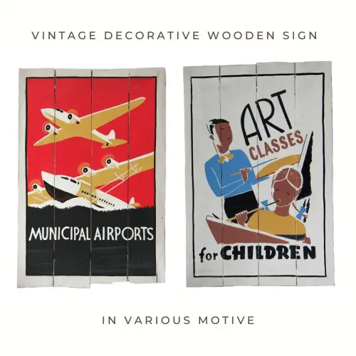 Product image of the product “Vintage decorative wooden sign in various motive - Education and communal choice. ”