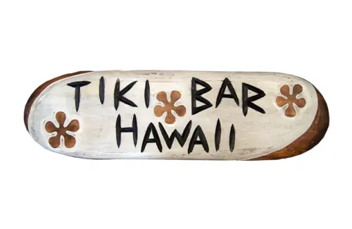 Product image of the product “Wood board - Retro ''Hawaiian Tiki Bar'' White ”