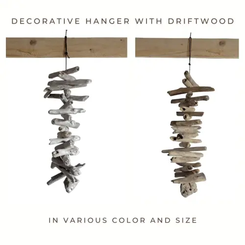 Product image of the product “Decorative hanger with driftwood pieces. Available in Natural and White color. In the sizes from 30 to 150cm. ”