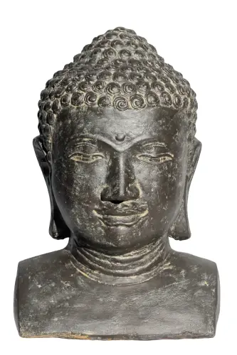 Product image of the product “Buddha bust, cast stone, 42cm height, antique finish ”