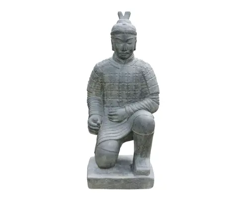 Product image of the product “Chinese warrior - kneeling, sizes 50cm and 100cm, cast stone, Antique finish ”