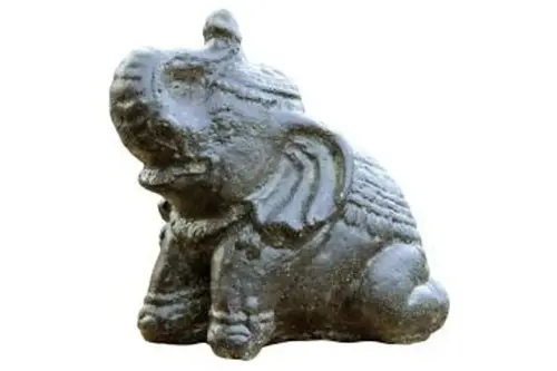 Product image of the product “Elephant (India style) 13 cm L | Cast stone, handcrafted & coloured ”