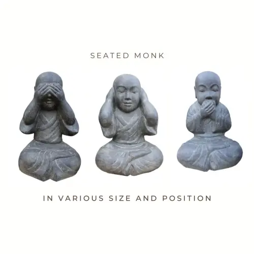 Product image of the product “Seated monk, in the sizes 40cm and 45cm. Not hear, Not see, and Not speak models ”