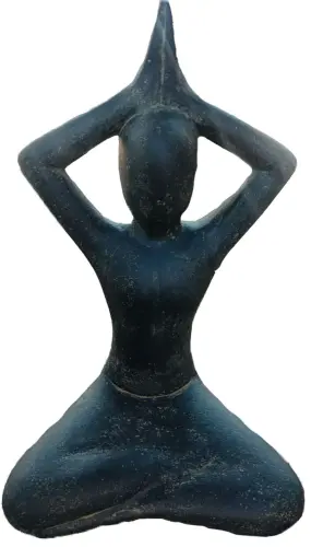 Product image of the product “Sitting woman in Yoga position - Arms Low, in the sizes from 30 to 155cm, cast stone, antique finish ”
