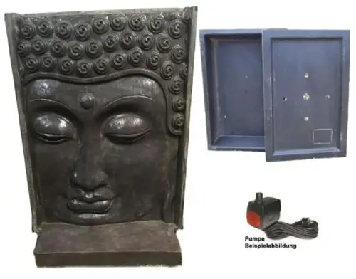 Product image of the product “Buddha-head (relief ) as a water feature, 155cm height, cast stone, handcrafted & coloured ”