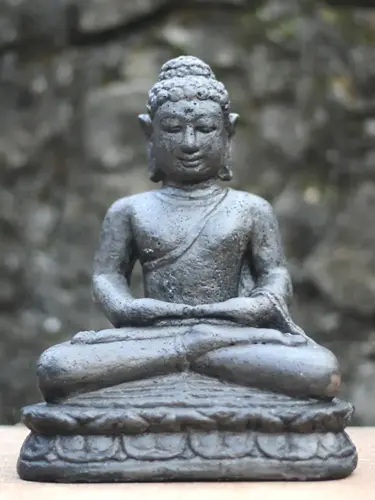 Product image of the product “Buddha figure, seated, 21 cm, black ”
