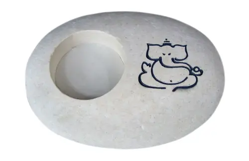 Product image of the product “Stone with Ganesha calligraphy as T-light holder ”