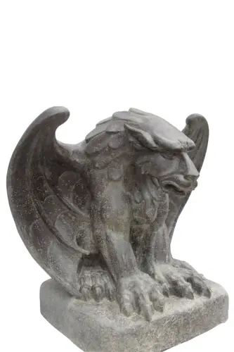 Product image of the product “Gothic Sculpture, seated on base. 76 x 60 x 98cm. Stone cast, handcrafted & coloured ”