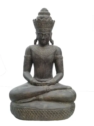 Product image of the product “Sitting Buddha - Khmer style. 100cm height. Painted in the color antique finish ”