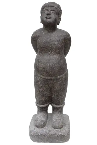 Product image of the product “Corean inspired statue.Standing Boy. 47 x 40 x 148cm. Stone cast, handcrafted & coloured ”