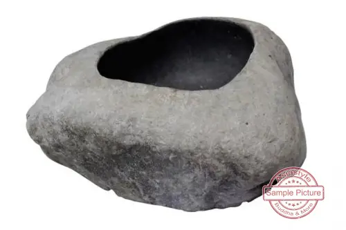 Product image of the product “Round Planter made from Riverstone. Dia approx 70-75. Height 36-40 ”