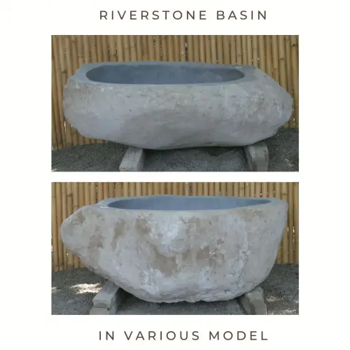 Product image of the product “Riverstone basin, natural surface, polished inside. Dia approx 141-150cm Height 71-80cm ”