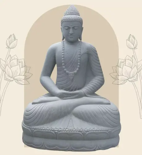 Product image of the product “Seated Buddha made of Riverstone in Dhyana Position - gesture of meditation, H. 190 CM ”
