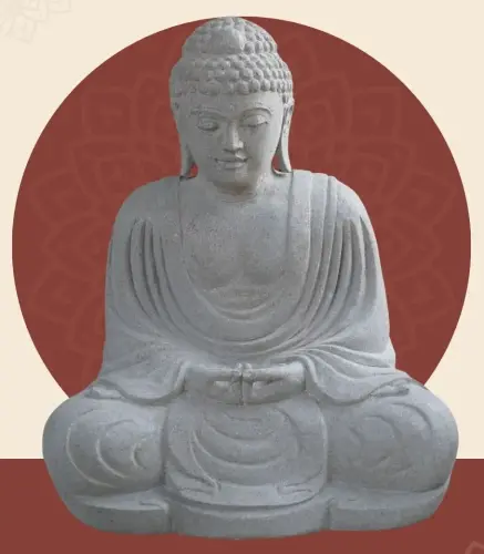 Product image of the product “Seated Japanese Buddha made of Riverstone in Dhyana position - gesture of meditation, H. 81cm ”
