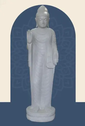 Product image of the product “Standing Buddha - Abhaya mudra made of Riverstone, ca. 179 cm High ”