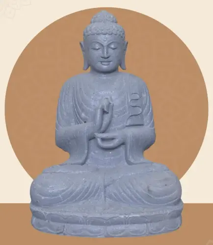 Product image of the product “Seated Buddha, position Dharmachakra, 66 x 51 x 95 cm, riverstone grey ”