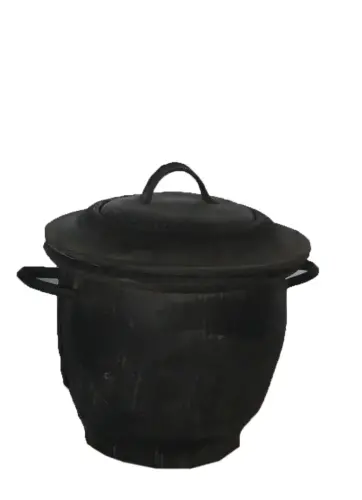 Product image of the product “Bucket with 2 handle and cap (2 parts). Made from recycled tyres. Dia. 38cm Height 38cm. ”