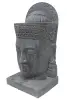  Product image 2 of the product “Khmer-Head (070cm) as water feature with different top. 46 x 36 x 85cm. Stone cast, handcrafted & coloured ”