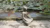  Product image 3 of the product “Sitting woman in yoga position - Lotus Position, in the sizes from 30 to 130cm, cast stone, antique finish ”