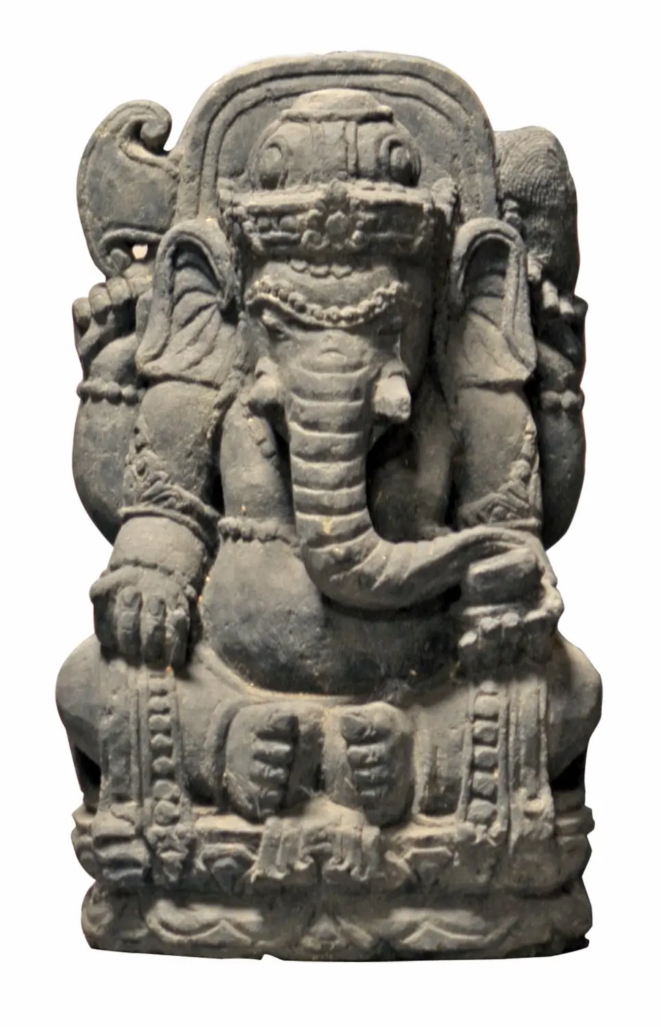  Product image 1 of the product “Ganesha with relief on the back, about 50 cm, natural stone, handmade, antique finish ”