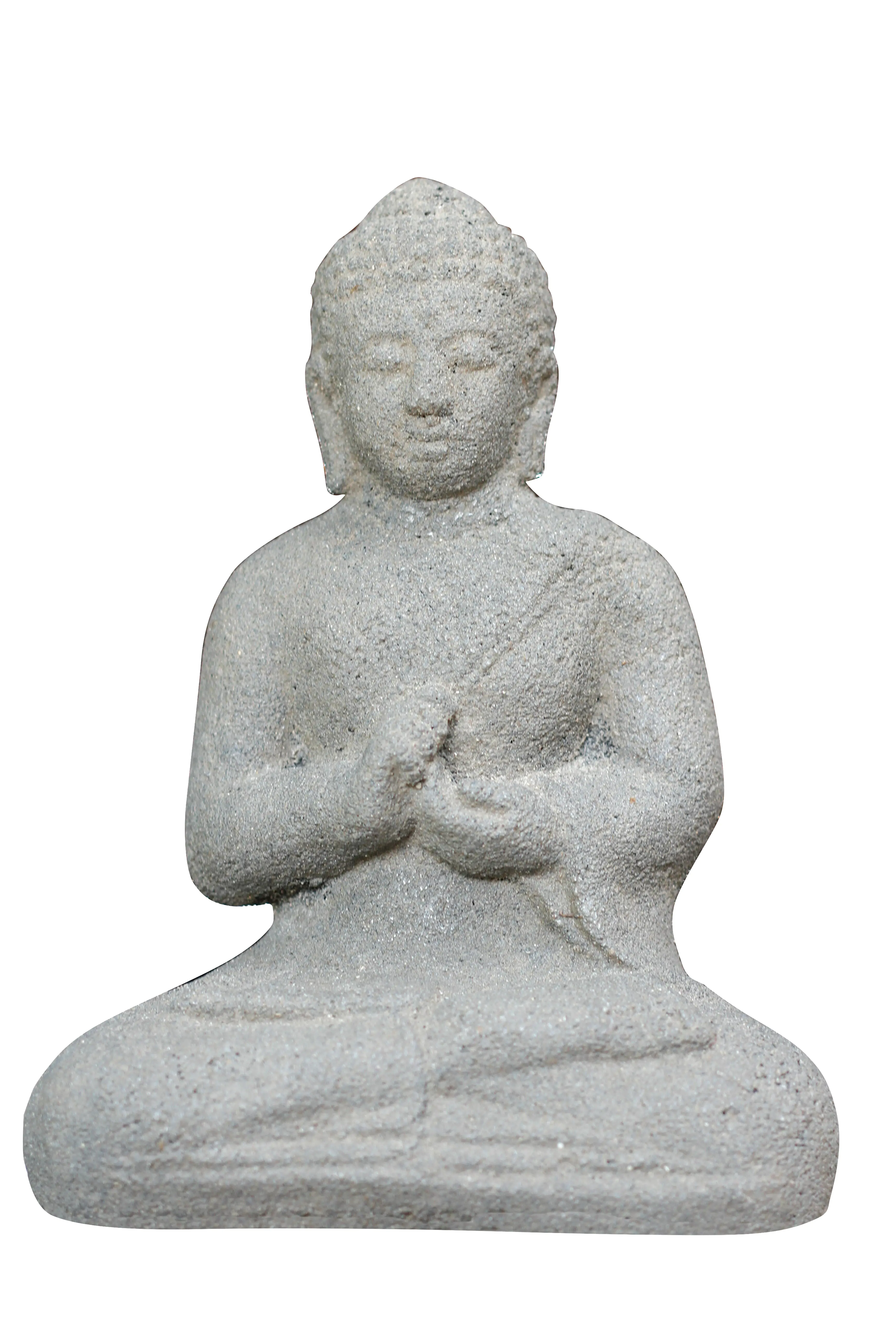  Product image 1 of the product “Seated Buddha, India, 13cm high, cast lava stone, antique finish ”